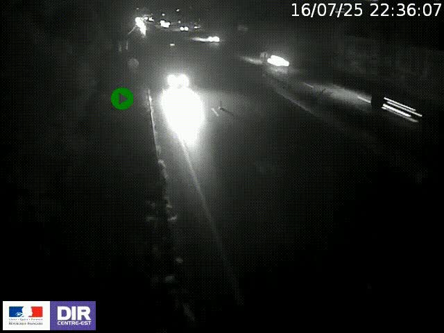 Webcam à Bron sur l'A43 à la jonction avec le boulevard périphérique de Lyon (D383). Vue orientée vers Lyon