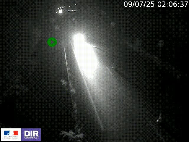 Webcam à Bron sur l'A43 à la jonction avec le boulevard périphérique de Lyon (D383). Vue orientée vers Lyon