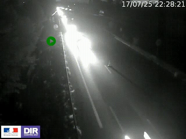 Webcam à Bron sur l'A43 à la jonction avec le boulevard périphérique de Lyon (D383). Vue orientée vers Lyon