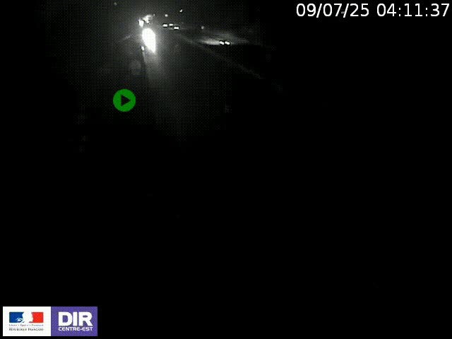 Webcam à Bron sur l'A43 à la jonction avec le boulevard périphérique de Lyon (D383). Vue orientée vers Lyon
