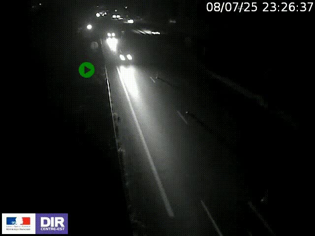 Webcam à Bron sur l'A43 à la jonction avec le boulevard périphérique de Lyon (D383). Vue orientée vers Lyon