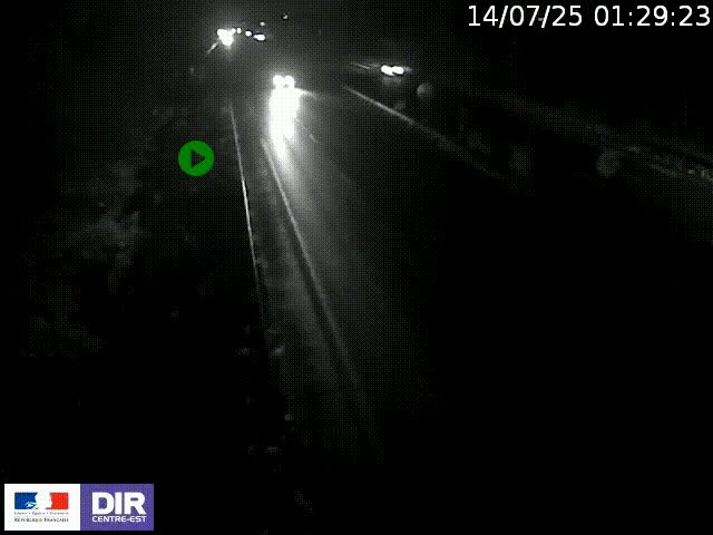 Webcam à Bron sur l'A43 à la jonction avec le boulevard périphérique de Lyon (D383). Vue orientée vers Lyon