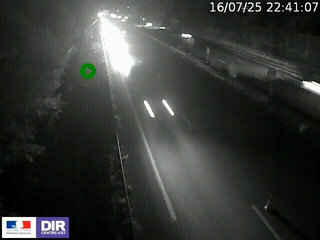 Webcam à Bron sur l'A43 à la jonction avec le boulevard périphérique de Lyon (D383). Vue orientée vers Lyon