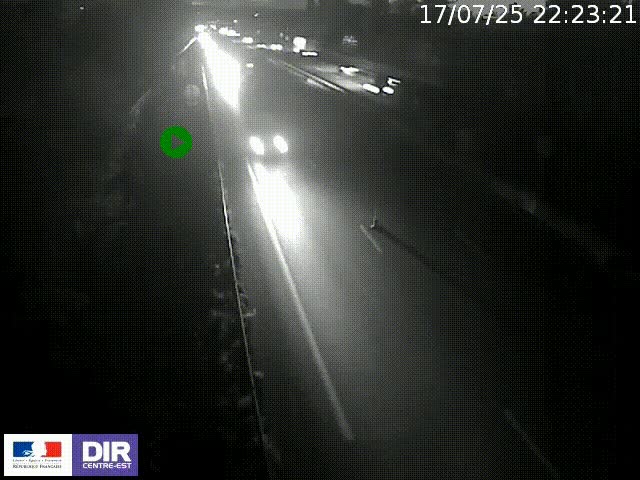 Webcam à Bron sur l'A43 à la jonction avec le boulevard périphérique de Lyon (D383). Vue orientée vers Lyon