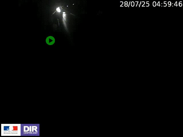 Webcam à Bron sur l'A43 à la jonction avec le boulevard périphérique de Lyon (D383). Vue orientée vers Lyon