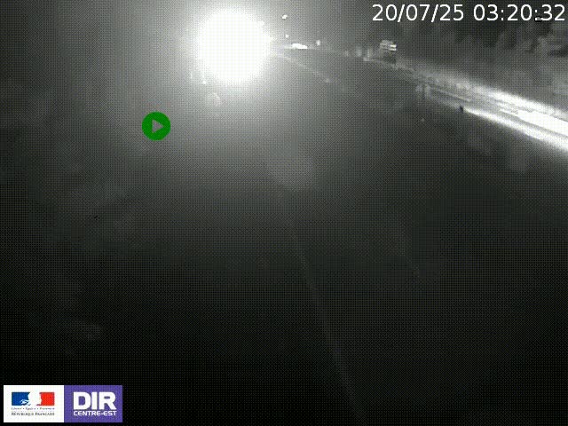 Webcam à Bron sur l'A43 à la jonction avec le boulevard périphérique de Lyon (D383). Vue orientée vers Lyon
