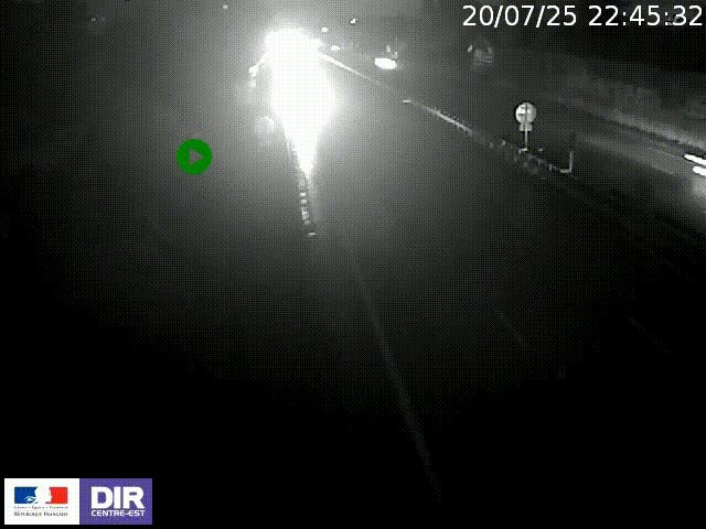 Webcam à Bron sur l'A43 à la jonction avec le boulevard périphérique de Lyon (D383). Vue orientée vers Lyon