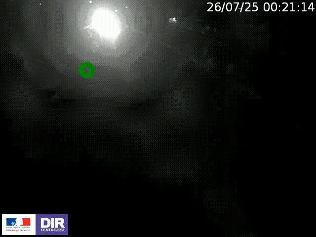 Webcam à Bron sur l'A43 à la jonction avec le boulevard périphérique de Lyon (D383). Vue orientée vers Lyon