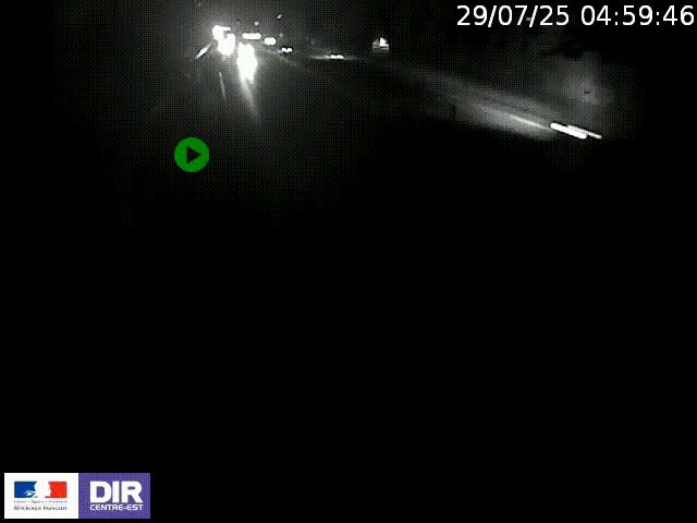 Webcam à Bron sur l'A43 à la jonction avec le boulevard périphérique de Lyon (D383). Vue orientée vers Lyon