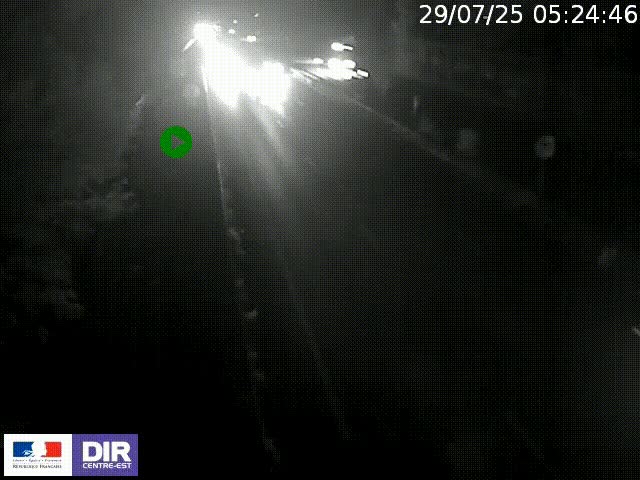 Webcam à Bron sur l'A43 à la jonction avec le boulevard périphérique de Lyon (D383). Vue orientée vers Lyon