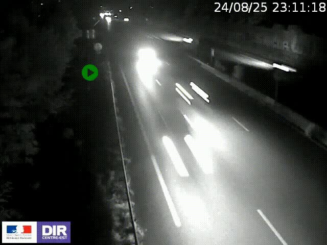 Webcam à Bron sur l'A43 à la jonction avec le boulevard périphérique de Lyon (D383). Vue orientée vers Lyon