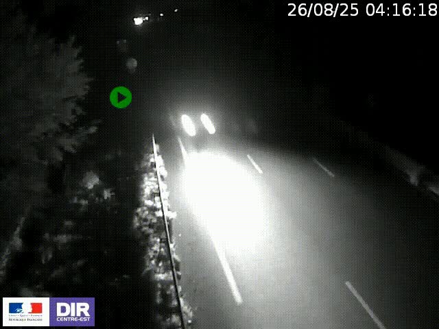 Webcam à Bron sur l'A43 à la jonction avec le boulevard périphérique de Lyon (D383). Vue orientée vers Lyon