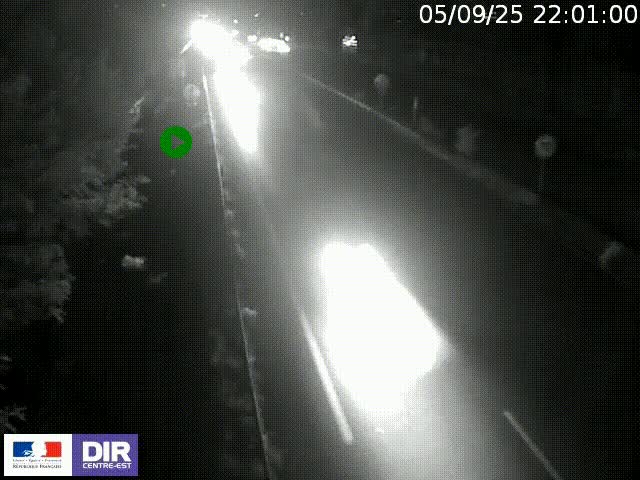 Webcam à Bron sur l'A43 à la jonction avec le boulevard périphérique de Lyon (D383). Vue orientée vers Lyon