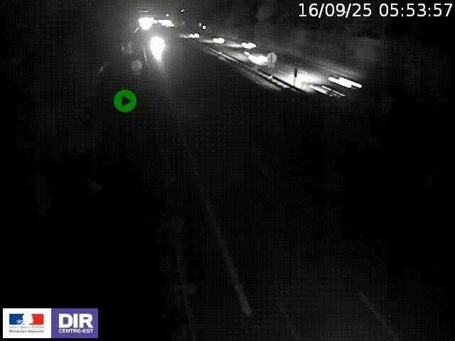 Webcam à Bron sur l'A43 à la jonction avec le boulevard périphérique de Lyon (D383). Vue orientée vers Lyon
