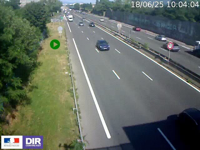 <h2>Webcam à Bron sur l'A43 à la jonction avec le boulevard périphérique de Lyon (D383). Vue orientée vers Lyon</h2>