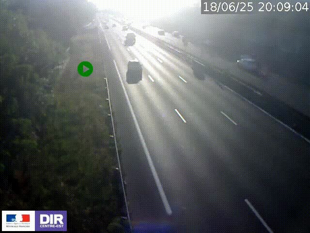 <h2>Webcam à Bron sur l'A43 à la jonction avec le boulevard périphérique de Lyon (D383). Vue orientée vers Lyon</h2>
