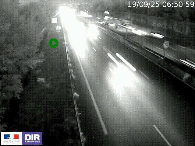 Webcam à Bron sur l'A43 à la jonction avec le boulevard périphérique de Lyon (D383). Vue orientée vers Lyon