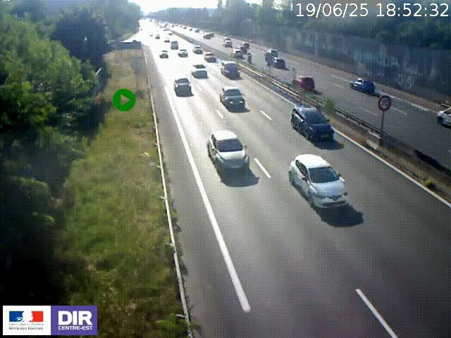 <h2>Webcam à Bron sur l'A43 à la jonction avec le boulevard périphérique de Lyon (D383). Vue orientée vers Lyon</h2>