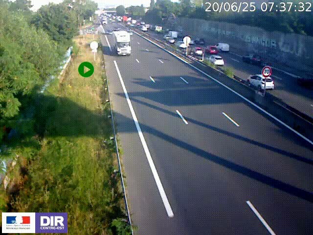 <h2>Webcam à Bron sur l'A43 à la jonction avec le boulevard périphérique de Lyon (D383). Vue orientée vers Lyon</h2>
