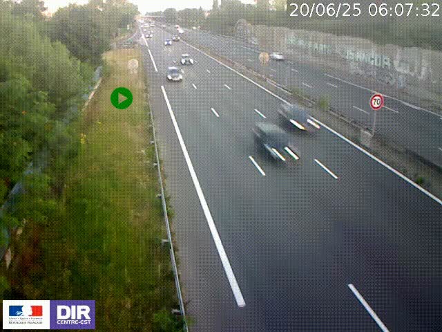 <h2>Webcam à Bron sur l'A43 à la jonction avec le boulevard périphérique de Lyon (D383). Vue orientée vers Lyon</h2>