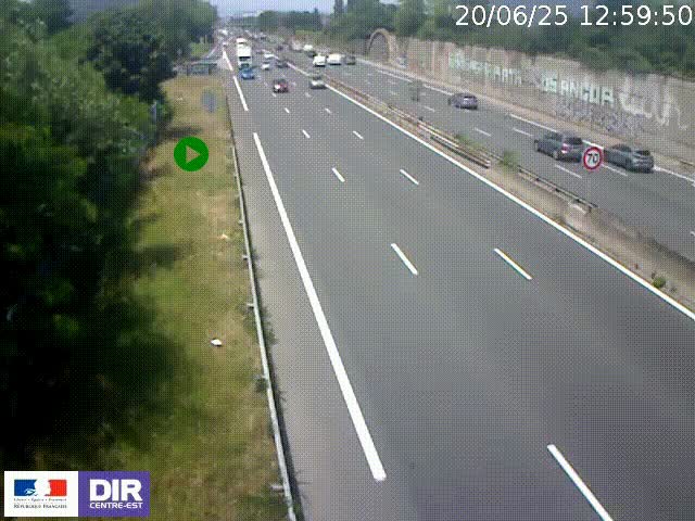 <h2>Webcam à Bron sur l'A43 à la jonction avec le boulevard périphérique de Lyon (D383). Vue orientée vers Lyon</h2>
