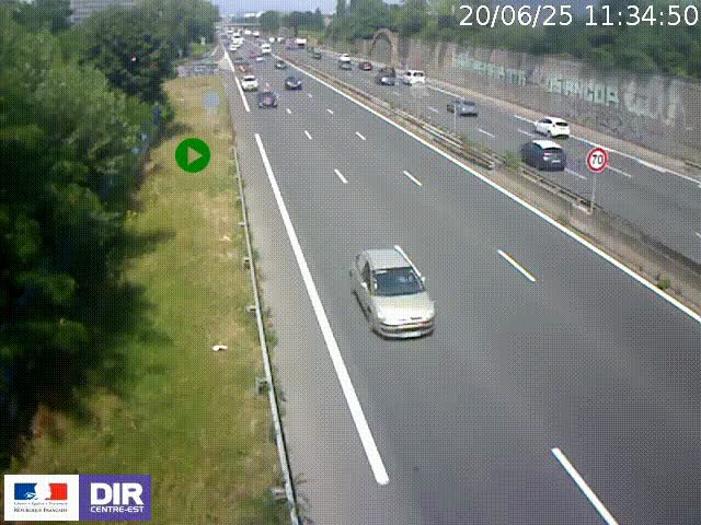 <h2>Webcam à Bron sur l'A43 à la jonction avec le boulevard périphérique de Lyon (D383). Vue orientée vers Lyon</h2>