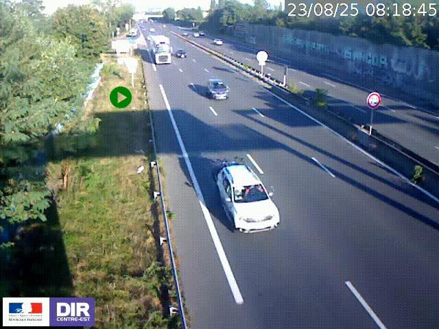 <h2>Webcam à Bron sur l'A43 à la jonction avec le boulevard périphérique de Lyon (D383). Vue orientée vers Lyon</h2>