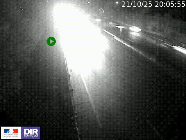 Webcam à Bron sur l'A43 à la jonction avec le boulevard périphérique de Lyon (D383). Vue orientée vers Lyon
