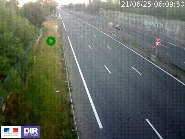 <h2>Webcam à Bron sur l'A43 à la jonction avec le boulevard périphérique de Lyon (D383). Vue orientée vers Lyon</h2>