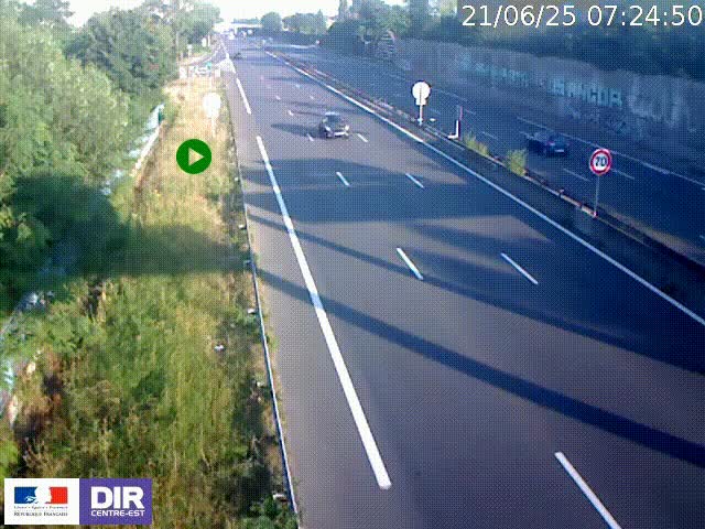 <h2>Webcam à Bron sur l'A43 à la jonction avec le boulevard périphérique de Lyon (D383). Vue orientée vers Lyon</h2>