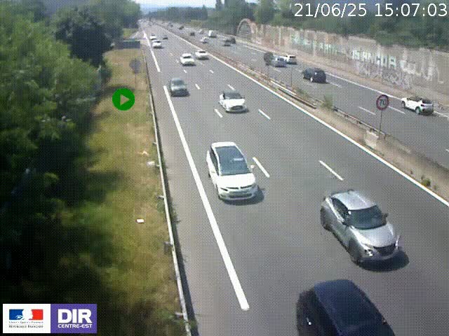 <h2>Webcam à Bron sur l'A43 à la jonction avec le boulevard périphérique de Lyon (D383). Vue orientée vers Lyon</h2>