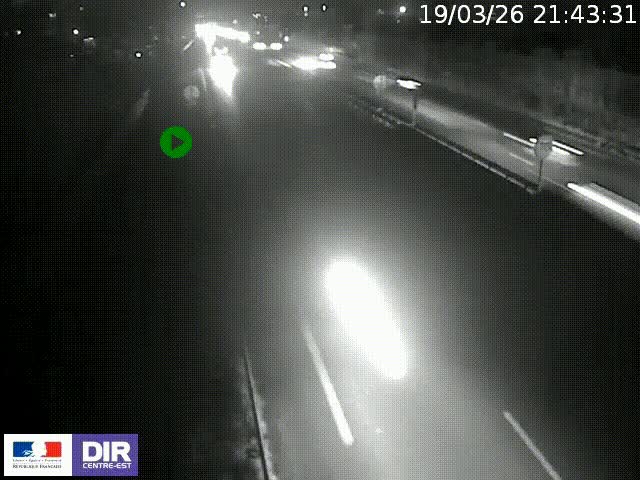 Webcam à Bron sur l'A43 à la jonction avec le boulevard périphérique de Lyon (D383). Vue orientée vers Lyon