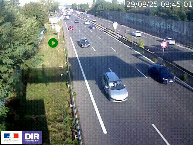 <h2>Webcam à Bron sur l'A43 à la jonction avec le boulevard périphérique de Lyon (D383). Vue orientée vers Lyon</h2>
