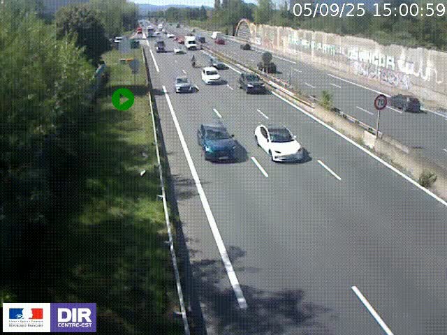<h2>Webcam à Bron sur l'A43 à la jonction avec le boulevard périphérique de Lyon (D383). Vue orientée vers Lyon</h2>