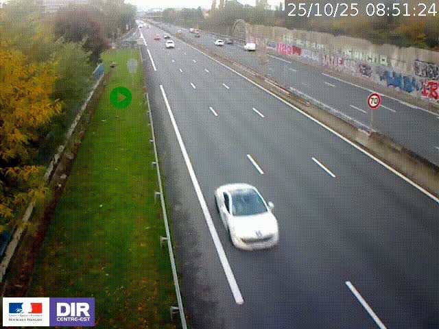 <h2>Webcam à Bron sur l'A43 à la jonction avec le boulevard périphérique de Lyon (D383). Vue orientée vers Lyon</h2>