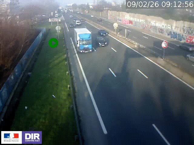 <h2>Webcam à Bron sur l'A43 à la jonction avec le boulevard périphérique de Lyon (D383). Vue orientée vers Lyon</h2>