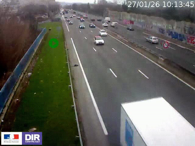 <h2>Webcam à Bron sur l'A43 à la jonction avec le boulevard périphérique de Lyon (D383). Vue orientée vers Lyon</h2>