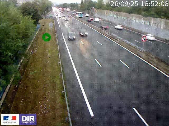 <h2>Webcam à Bron sur l'A43 à la jonction avec le boulevard périphérique de Lyon (D383). Vue orientée vers Lyon</h2>