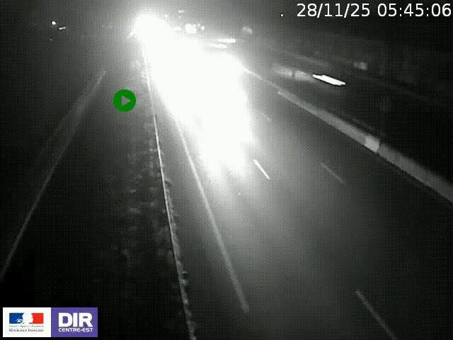 Webcam à Bron sur l'A43 à la jonction avec le boulevard périphérique de Lyon (D383). Vue orientée vers Lyon