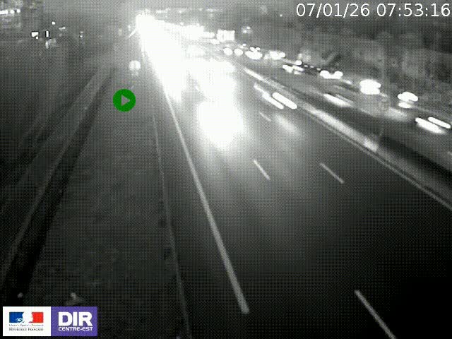 <h2>Webcam à Bron sur l'A43 à la jonction avec le boulevard périphérique de Lyon (D383). Vue orientée vers Lyon</h2>