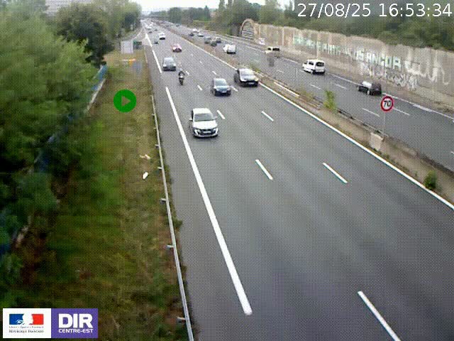 <h2>Webcam à Bron sur l'A43 à la jonction avec le boulevard périphérique de Lyon (D383). Vue orientée vers Lyon</h2>