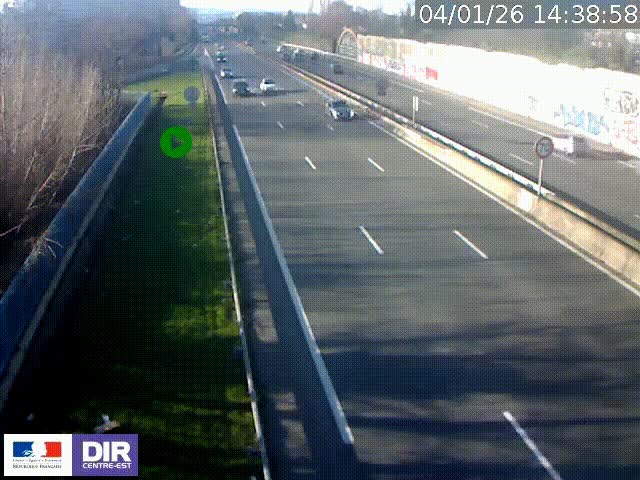 <h2>Webcam à Bron sur l'A43 à la jonction avec le boulevard périphérique de Lyon (D383). Vue orientée vers Lyon</h2>