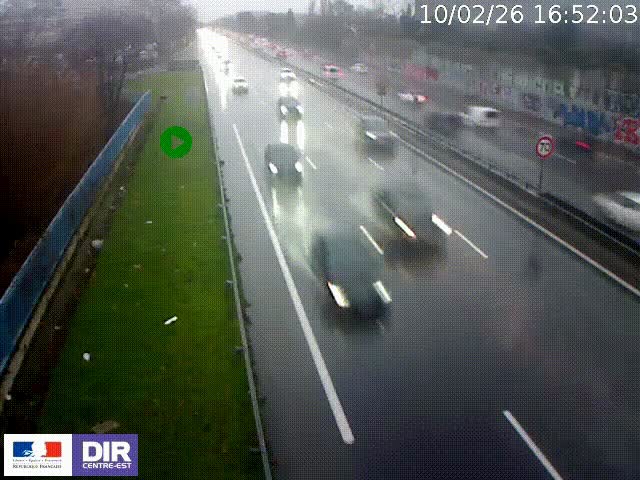 <h2>Webcam à Bron sur l'A43 à la jonction avec le boulevard périphérique de Lyon (D383). Vue orientée vers Lyon</h2>