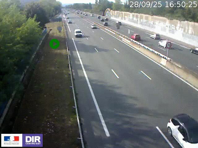 <h2>Webcam à Bron sur l'A43 à la jonction avec le boulevard périphérique de Lyon (D383). Vue orientée vers Lyon</h2>