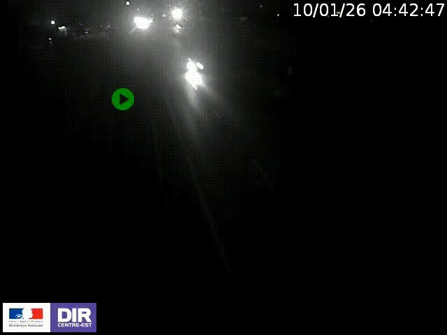 Webcam à Bron sur l'A43 à la jonction avec le boulevard périphérique de Lyon (D383). Vue orientée vers Lyon