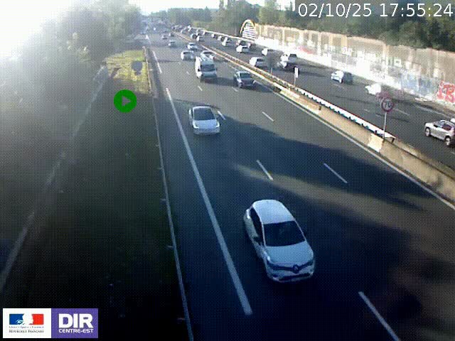 <h2>Webcam à Bron sur l'A43 à la jonction avec le boulevard périphérique de Lyon (D383). Vue orientée vers Lyon</h2>