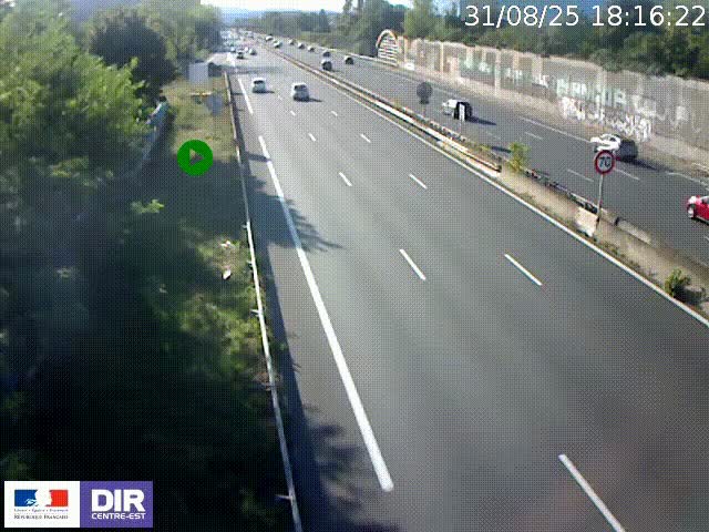 <h2>Webcam à Bron sur l'A43 à la jonction avec le boulevard périphérique de Lyon (D383). Vue orientée vers Lyon</h2>