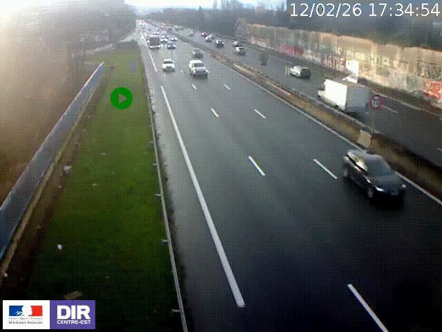 <h2>Webcam à Bron sur l'A43 à la jonction avec le boulevard périphérique de Lyon (D383). Vue orientée vers Lyon</h2>