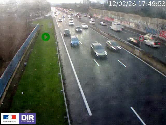 <h2>Webcam à Bron sur l'A43 à la jonction avec le boulevard périphérique de Lyon (D383). Vue orientée vers Lyon</h2>