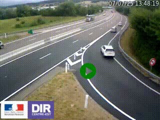 Webcam routière sur la RN6 à Auxerre, à hauteur de la sortie Monéteau, en direction de l'A6 (Gurgy)